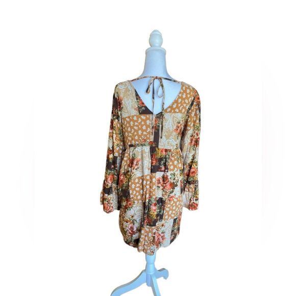 Andree By Unit Savanna Jane Floral Patchwork Babydoll Dress Womens Size Small - Picture 4 of 12